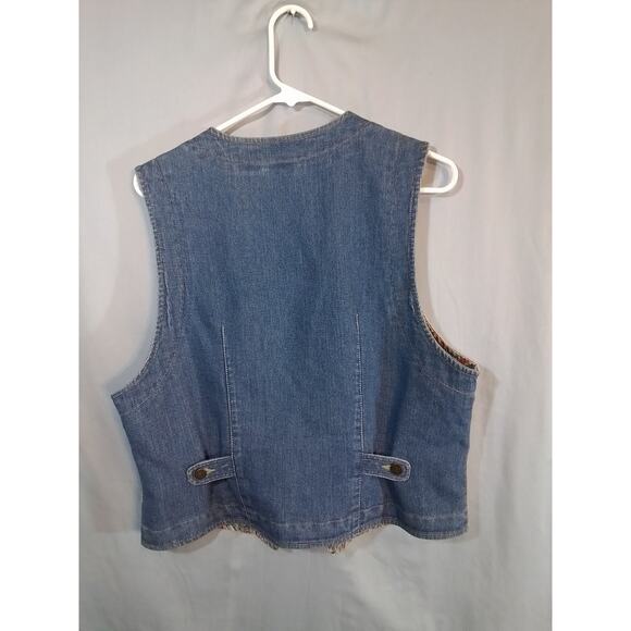 Vintage Liz Wear Paisley and Denim Vest - Picture 4 of 6